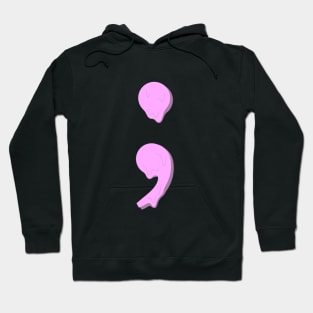 dripping/melting semicolon pastel pink Hoodie